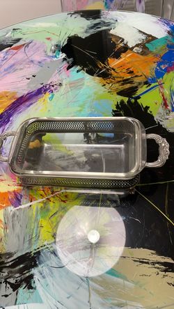 Silver-Plated Casserole Dish Holder with Handles
