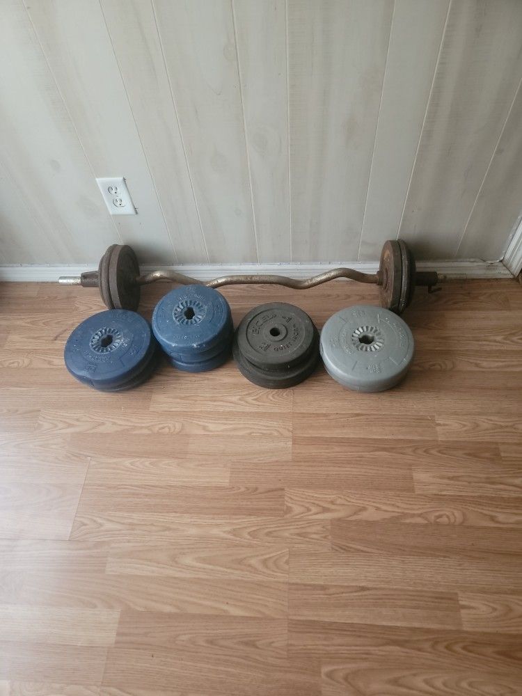 Curling Bar And Weights
