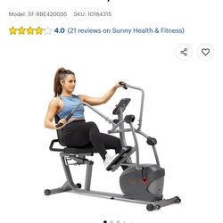 Sunny Health & Fitness - Performance Smart Magnetic Recumbent Elliptical Cross