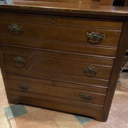 Beautiful Solid Cherry Wood Vintage Chest
