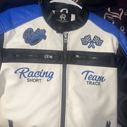 Blue And White Race Car Jacket