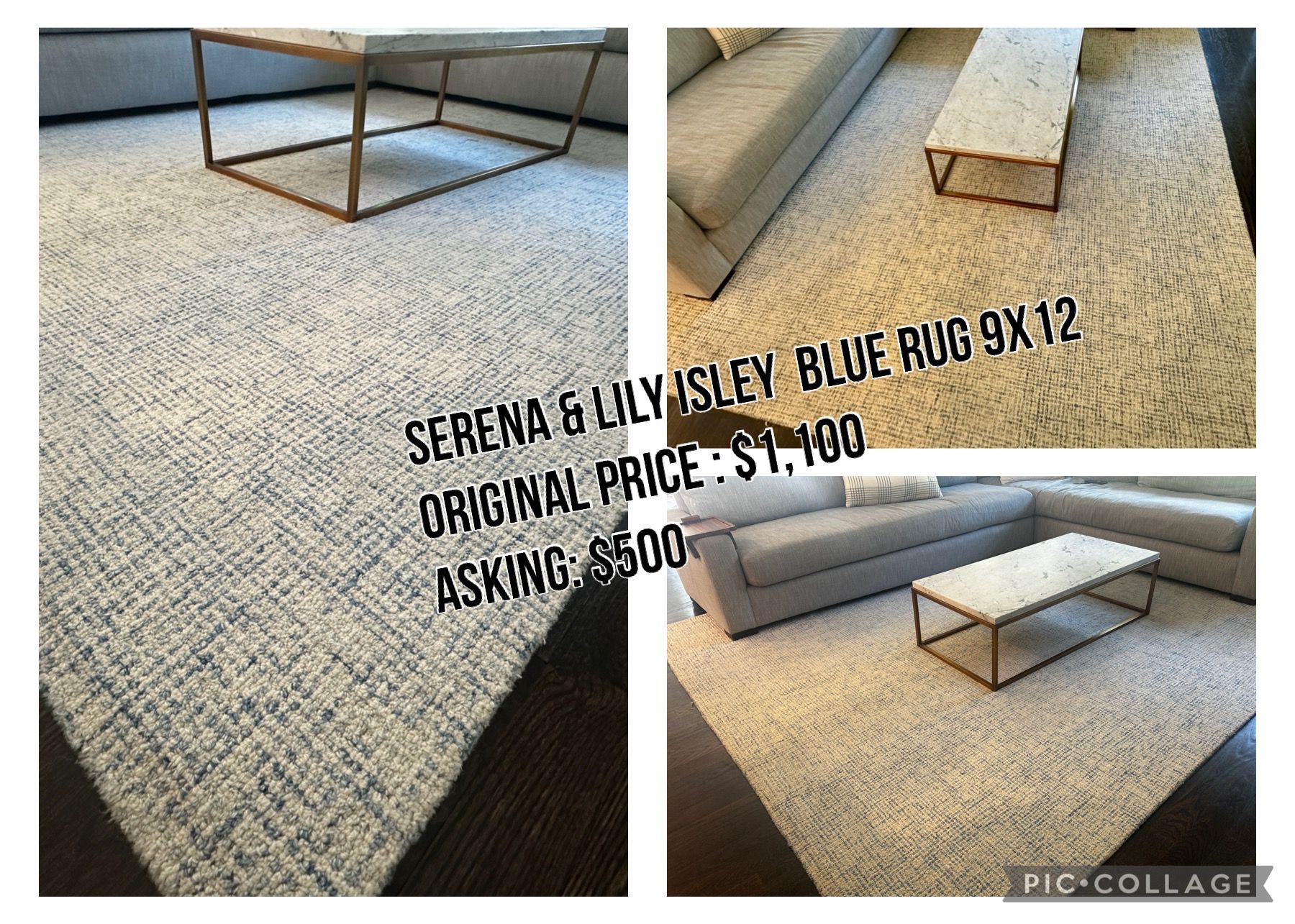 SERENA & LILY ISLEY BLUE RUG 9X12