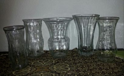 5 Vintage Colectable Vase glasses Large Hooste #4041 & Brody Co.. MADE IN USA