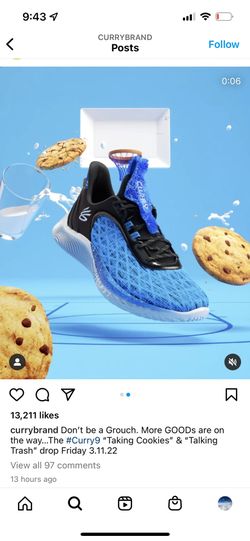 Curry Flow 9 Sesame Street Cookie Monster Size 11.5 Mens