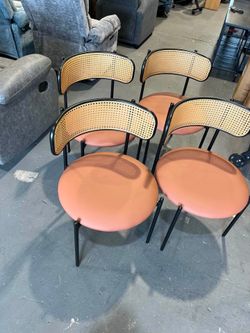 New - Set of 4 Faux Leather Dining Chairs