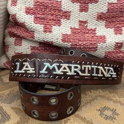 La Martina Vintage Leather Belt Size 90 = 36 US Rare Sold Out Argentina 🇦🇷 