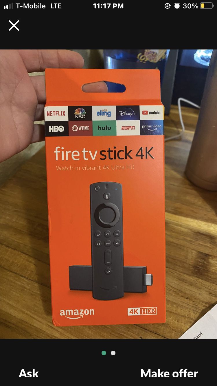 I WILL ACCEPT ANY REASONABLE OFFER !!!BRAND NEW IN BOX!!!! Fire stick tv HD 4k ULTRA WITH ALEXA VOICE REMOTE