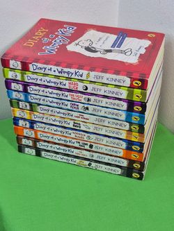 Lot of 10 Diary of a Wimpy Kid by Jeff Kinney Paperback Books