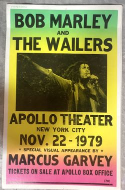 Bob Marley & the Wailers Concert Poster - 1979 w/ Marcus Garvey 