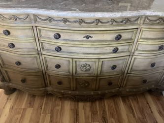Ashley Dresser With Marble Top And Mirror