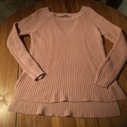 Charlotte Russe Size Large Mauve High Low Cut Out Back Sweater