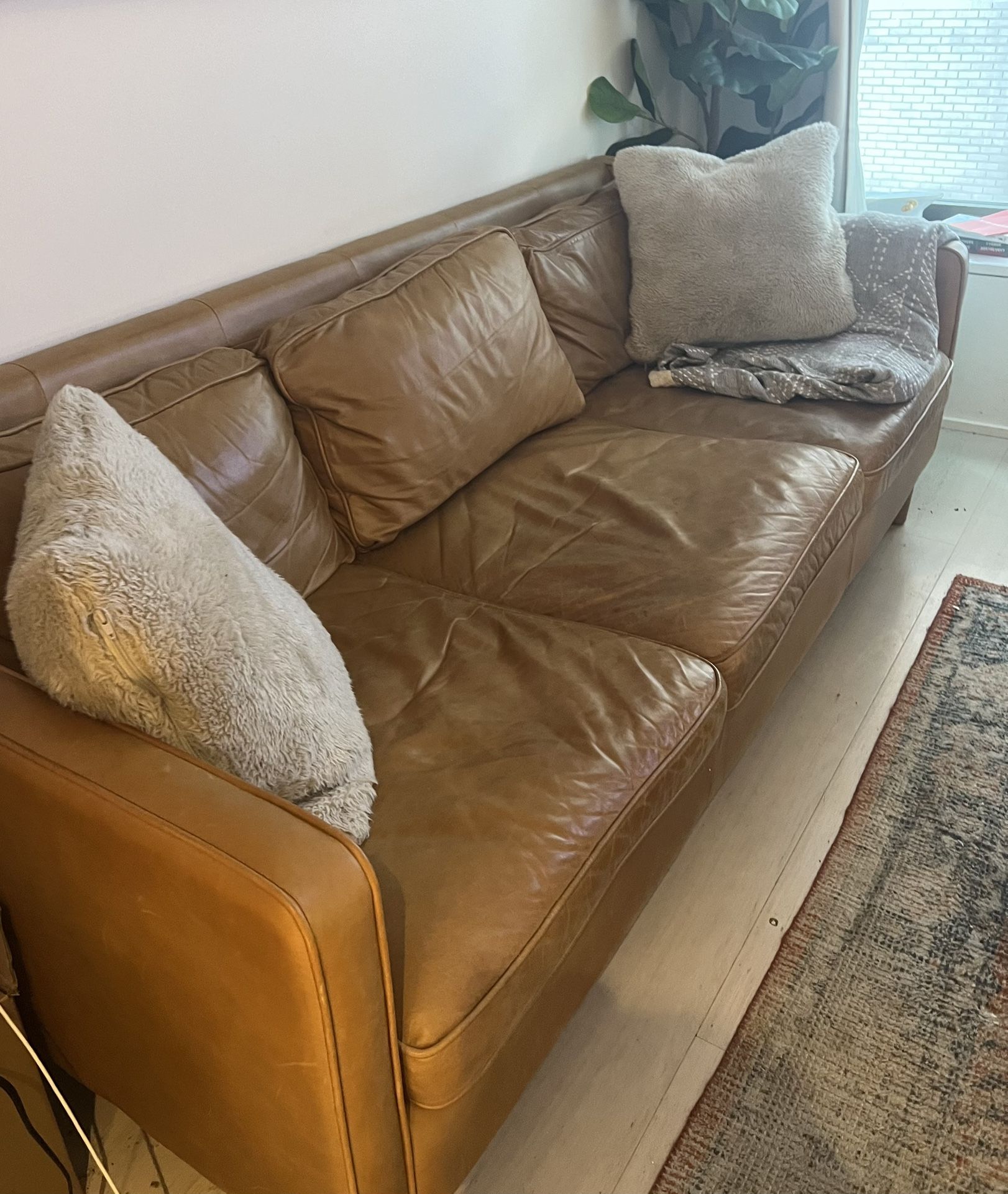 West Elm Hamilton leather Sofa