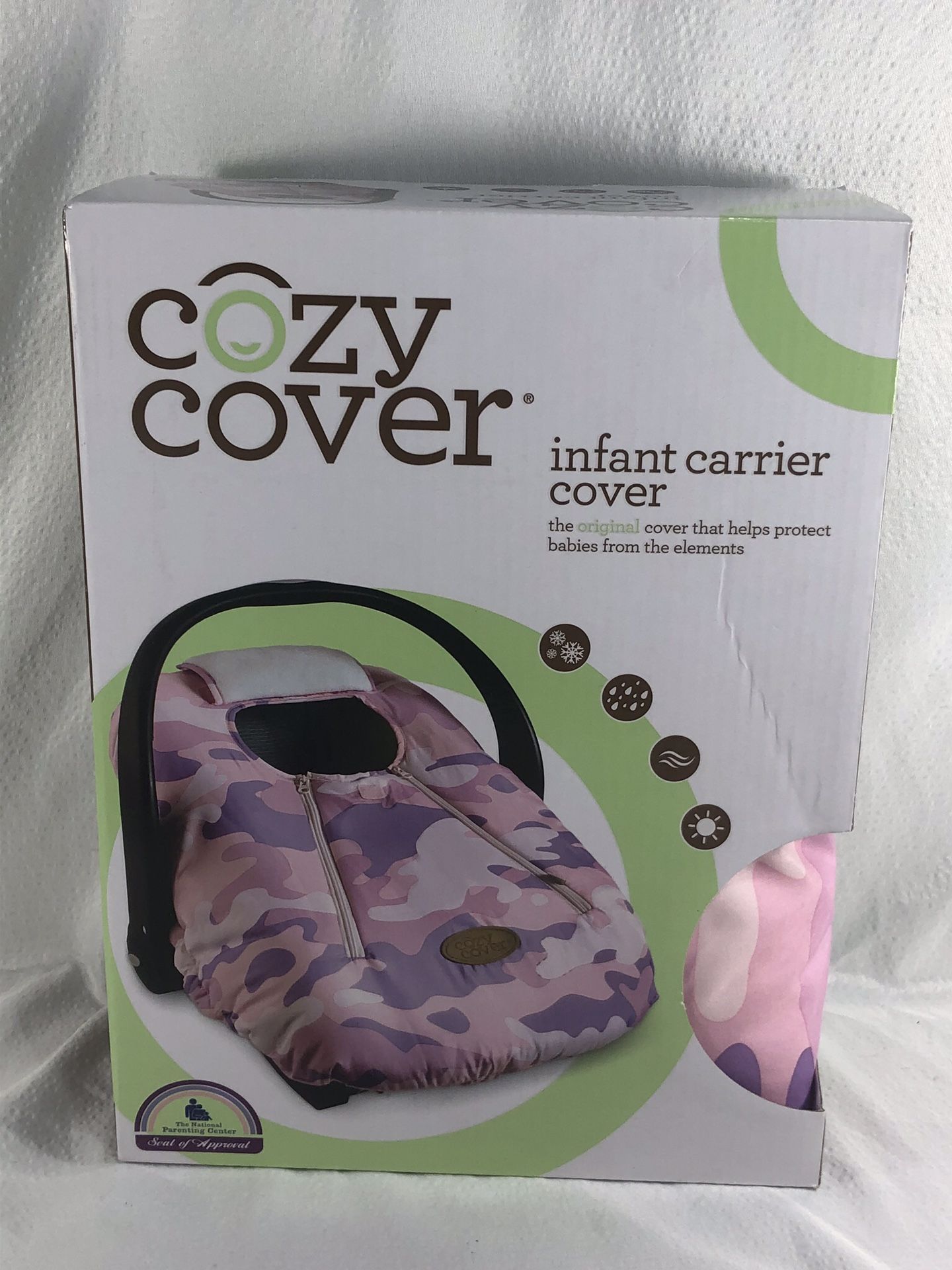 Pink and Lavender Camouflage New in Box Cozy Cover Infant Carrier Cover