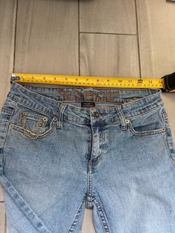 Light Wash Embroidered Denim Jeans