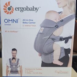 Ergobaby All Carry Positions Breathable Mesh Baby Carrier with Enhanced Lumbar Support & Airflow (7-45 Lb), Omni Breeze, Graphite Grey