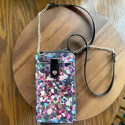 Betsey Johnson Crossbody Wallet Bag - Xomaddy - Multicolor - Chain Strap 