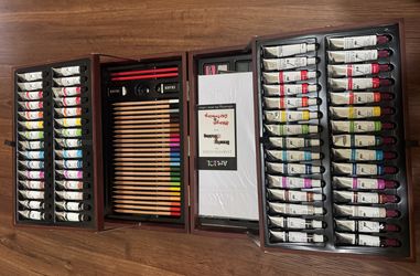 Art 101 Art Drawing/Painting Set In A Wooden Box