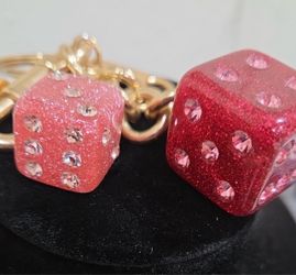 Coach keychain bag charm dice new