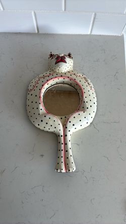 Hand carved cat mirror