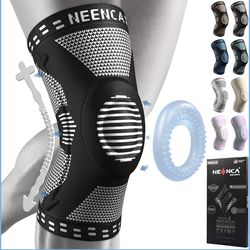 NEENCA Knee Braces for Knee Pain Relief, Compression Knee Sleeves with Patella Gel Pad & Side Stabilizers, Knee Support for Weightlifting, Running, Wo