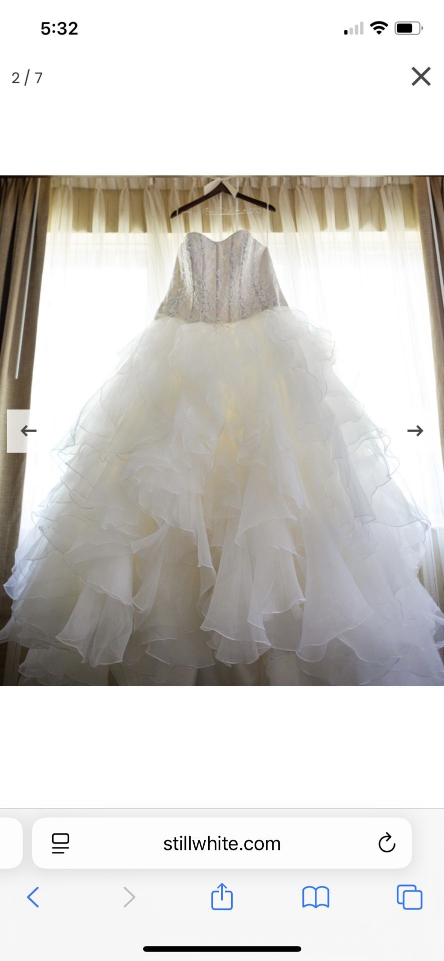 FOR SALE: Oleg Cassini Ivory Champagne Ball Gown Wedding Dress – Size 20W (Brand New with Tags)
