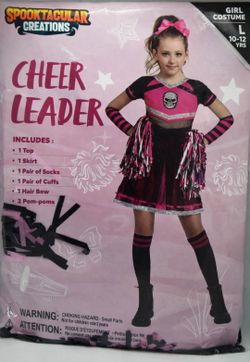 Spooktacular Creations Cheerleader Costume Girls L 10/12 NEW