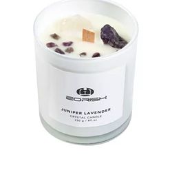 Organic Candles with Crystals Inside, Crystal Candles for Women Lavender