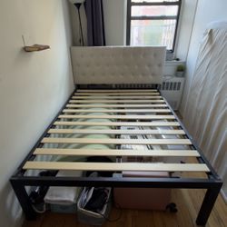 FULL BED METAL FRAME 18 INCH HIGH WITH MATTESS AND HEADBOARD