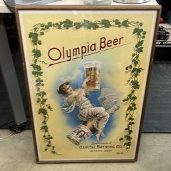 Vintage Olympia Beer framed artwork