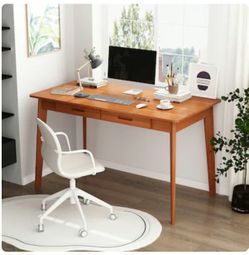 Modern Writing Desk with Drawers 47.2"L x 21.7"W x 29.5"H Brown