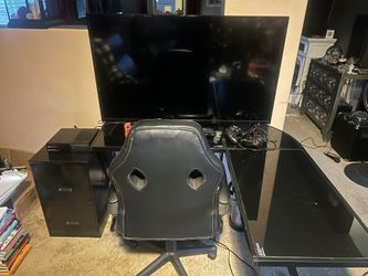 Glass desk And Chair Combo