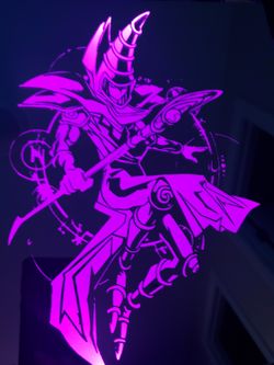 Dark magician etched lighted mirror
