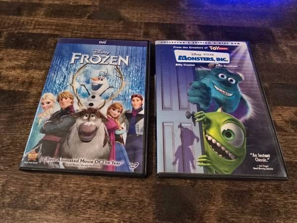 Monsters Inc & Frozen DVD's