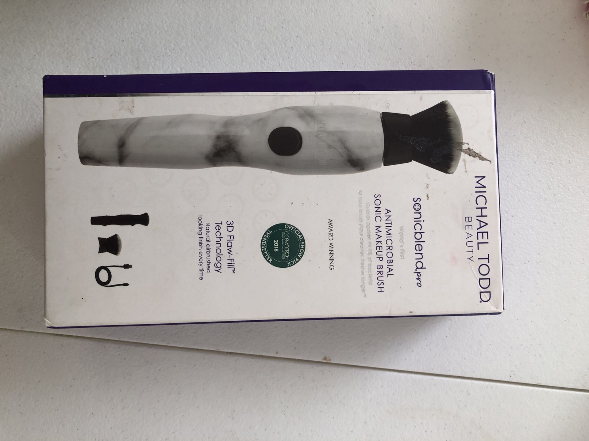 Michael Todd Sonicblend PRO Sonic Antimicrobial Makeup Brush White Marble