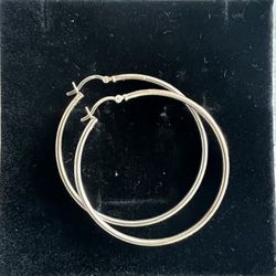 Silver Hoops Earrings 2” L