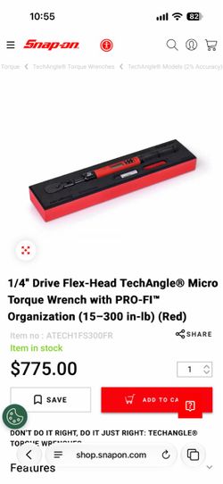 1/4 gray snap on torque wrench