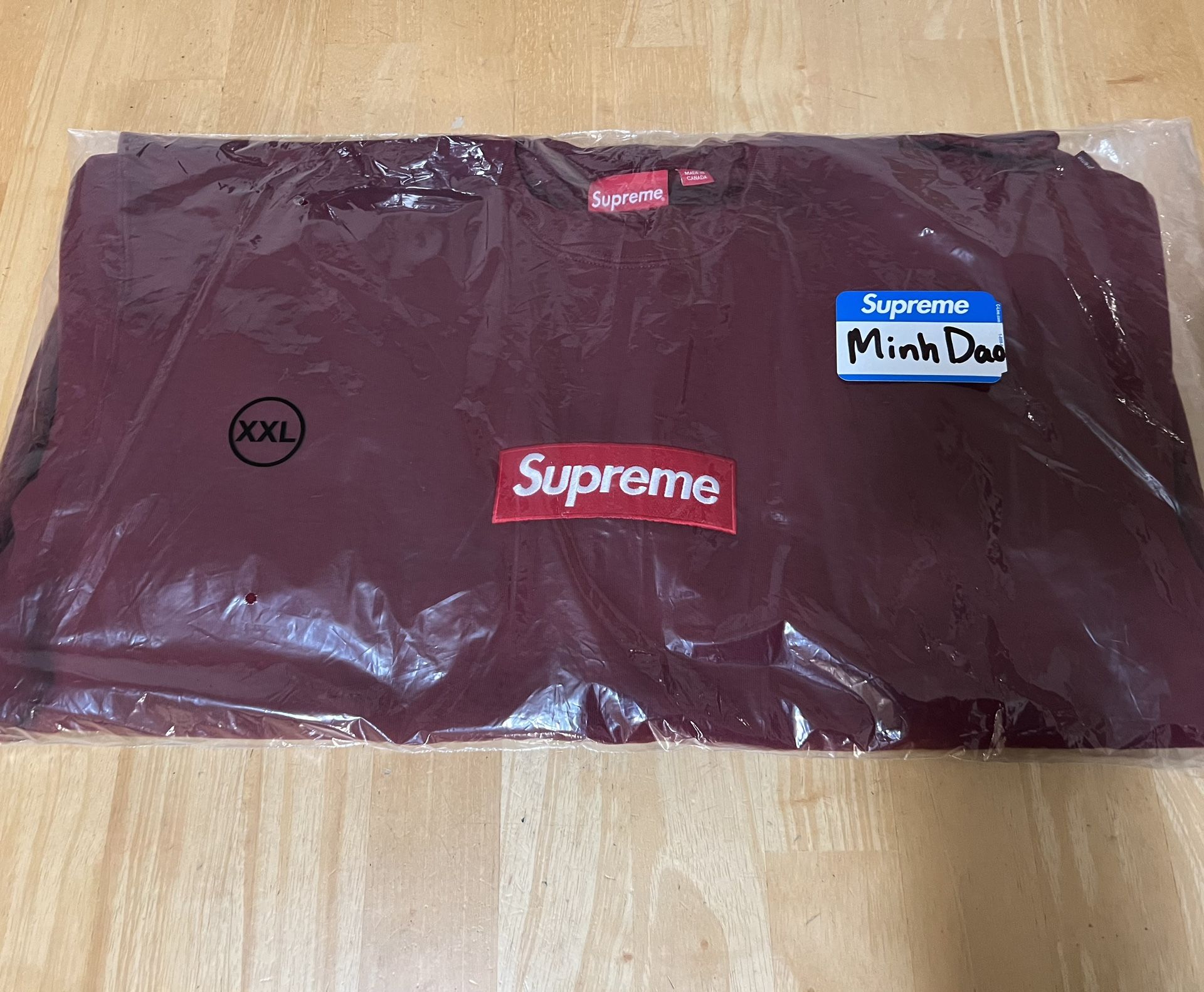 Supreme FW22 Cardinal Red Box Logo Crewneck Size XXL