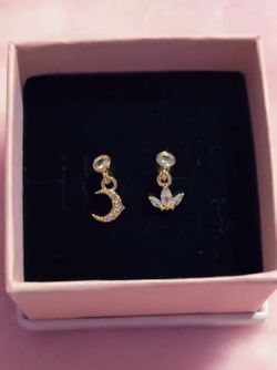 2 pack gold stainless steal dangle nose rings L shape