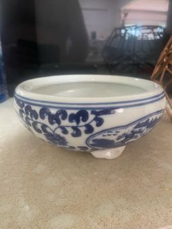 Blue & White Ceramic Bowl / Planter