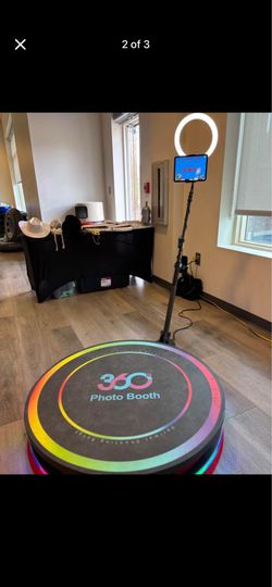 360 Photo Booth, Props & Gold Stanchions