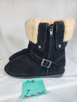 BEARPAW Women’s Black Madison Suede Ankle Bootie Boots Faux Fur Lined 7 Nwot [COPY]