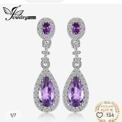Alexandrite Sapphire 925 Sterling Silver Drop Earrings[EAR86]