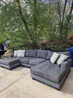 Free Delivery - Dark Gray Double Chaise Sectional