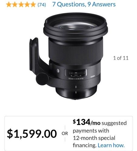 Sigma 105mm 1.4 SONY E MOUNT