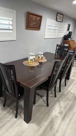 Dark chocolate dining room table