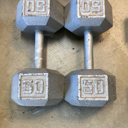 Pair Of 50lb Steel Dumbbells $100 