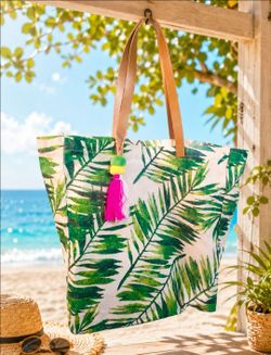 Tropical print tote bag