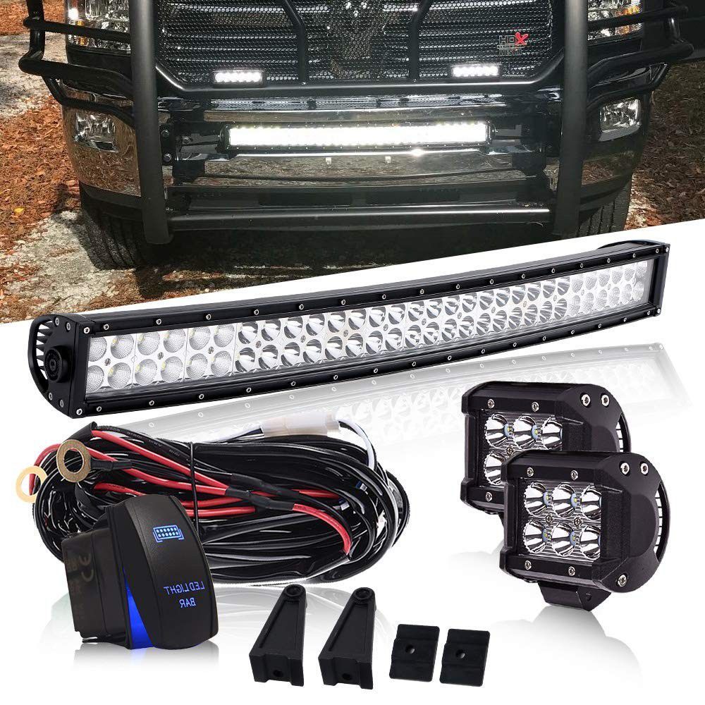 (Excluding pea lights) DOT 32 Inch 180W Curved Led Light Bar Driving Lights W/ Rocker Switch Wiring Harness For Offroad Boat SUV ATV Golf Cart UTV