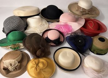 Huge Vintage Lot Of Designer + Church Hats