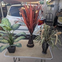 (3) Faux Home Decor Plants